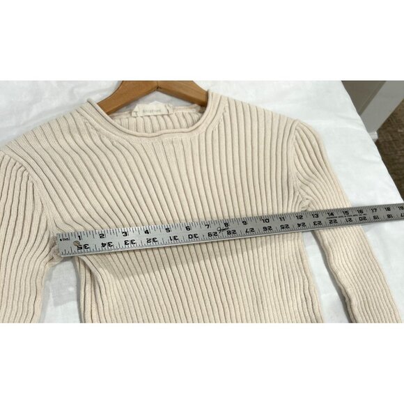 Everlane Cream Ribbed Crew Neck Sweater - Picture 6 of 8